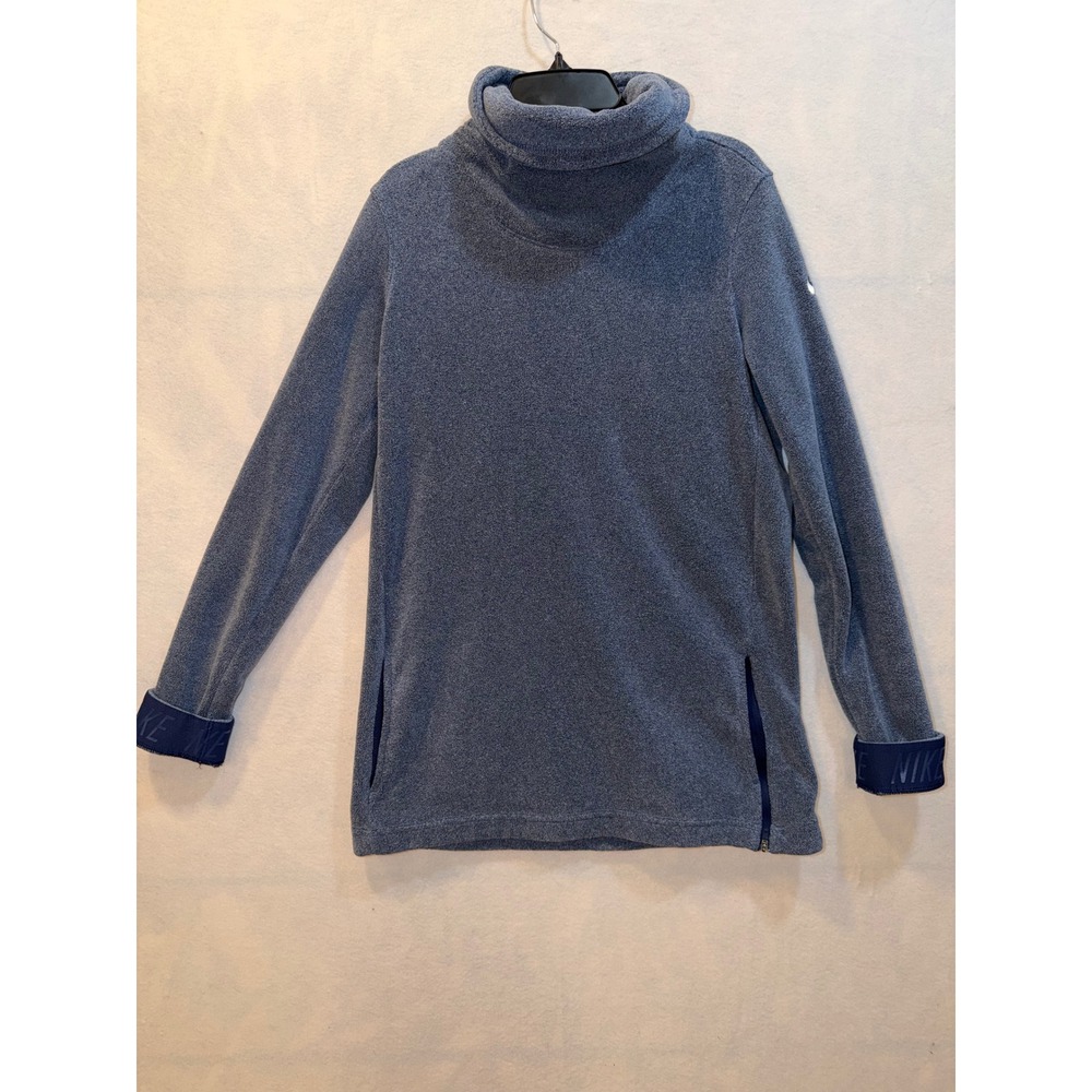Nike Dri Fit Fleece Mock Neck Tunic Sweater Blue Size Small Athletic‎